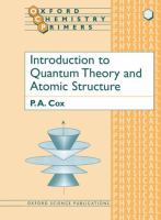 Introduction to quantum theory and atomic structure /