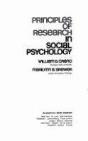 Principles of research in social psychology /