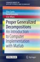 Proper Generalized Decompositions : An Introduction to Computer Implementation with Matlab.