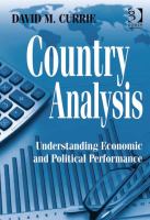Country Analysis : Understanding Economic and Political Performance.