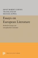 Essays on European literature. Kritische Essays zur europäischen Literatur /