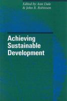 Achieving Sustainable Development.