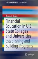 Financial Education in U.S. State Colleges and Universities Establishing and Building Programs /