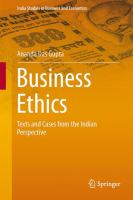 Business Ethics Texts and Cases from the Indian Perspective /
