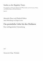 Das persönliche Gebet bei den Hethitern : Eine textlinguistische Untersuchung.