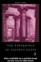 The experience of ancient Egypt