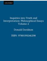 Inquiries into truth and interpretation