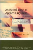 Introduction to Applied Linguistics : From Practics to Theory.