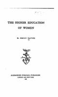 The higher education of women. /