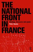 The National Front in France : Ideology, Discourse and Power.
