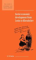 Soviet economic development from Lenin to Khrushchev /