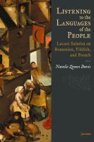 Listening to the languages of the people : Lazare Sainéan on Romanian, Yiddish, and French /