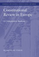 Constitutional review in Europe a comparative analysis /