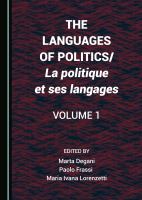 The Languages of Politics/La politique et ses langages Volume 1.
