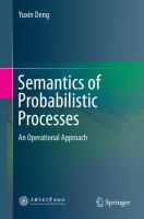 Semantics of Probabilistic Processes An Operational Approach /