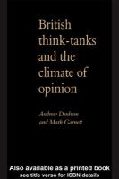 British Think-Tanks and the Climate of Opinion.