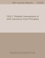 Italy : Detailed Assessment of IAIS Insurance core Principles.