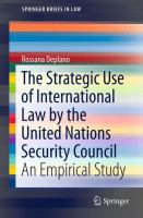 The Strategic Use of International Law by the United Nations Security Council An Empirical Study /