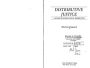 Distributive justice : a social-psychological perspective /