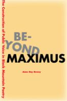Beyond Maximus : the construction of public voice in Black Mountain poetry /