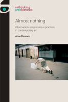 Almost Nothing : Observations on Precarious Practices in Contemporary Art.