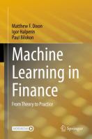 Machine Learning in Finance From Theory to Practice /