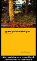 Green Political Thought : An Introduction.