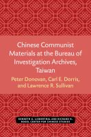 Chinese Communist materials at the Bureau of Investigation archives, Taiwan