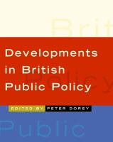 Developments in British Public Policy.