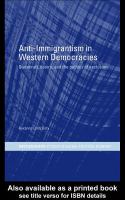 Anti-Immigrantism in Western Democracies : Statecraft, Desire and the Politics of Exclusion.