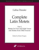 Complete Latin motets.