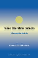 Peace Operation Success : A Comparative Analysis.