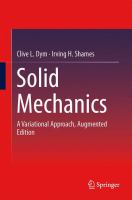 Solid Mechanics A Variational Approach, Augmented Edition /