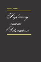 Diplomacy and its Discontents /