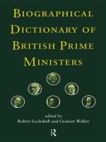 Biographical Dictionary of British Prime Ministers.