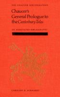 Chaucer's general prologue to the Canterbury tales an annotated bibliography, 1900 to 1982 /