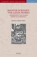 Meister Eckhart, The Latin works : sermones et lectiones super Ecclesiastici = Sermons and lectures on Jesus Sirach /