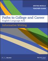 Informative Writing, Teacher Guide, Grades 9-12.