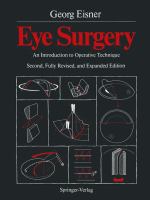 Eye surgery an introduction to operative technique /