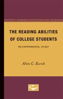 The reading abilities of college students an experimental study,