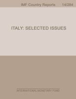 Italy : Selected Issues Paper.