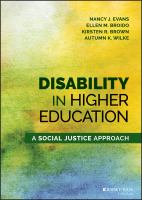 Disability in Higher Education : A Social Justice Approach.