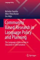 Community Based Research in Language Policy and Planning The Language of Instruction in Education in Sint Eustatius /