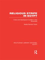 Religious Strife in Egypt (RLE Egypt) : Crisis and Ideological Conflict in the Seventies.