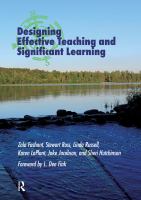 Designing effective teaching and significant learning