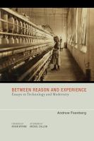 Between reason and experience essays in technology and modernity /