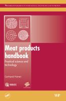Meat Products Handbook : Practical Science and Technology.