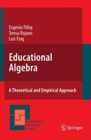 Educational algebra a theoretical and empirical approach /