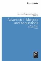 Advances in Mergers and Acquisitions.