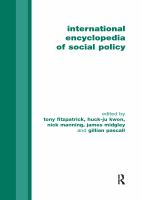 International Encyclopedia of Social Policy.